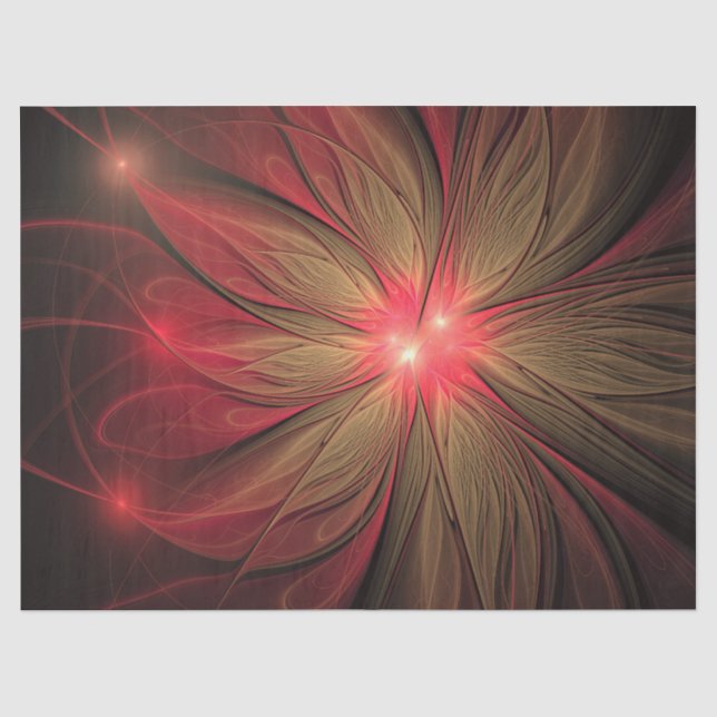 Red fansy fractal flower  tissue paper (Front)