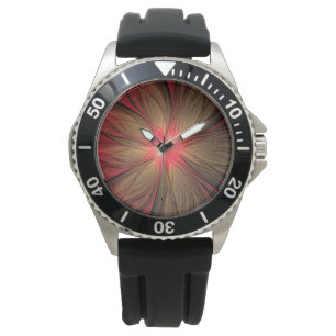 Red fansy fractal flower  watch