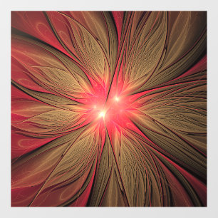 Red fansy fractal flower  window cling