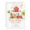 Red Farm animals first birthday party Invitation