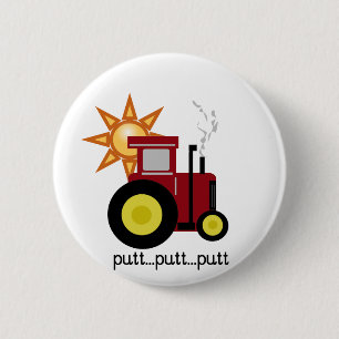 Red Farm Tractor T-shirts and Gifts 2 Inch Round Button