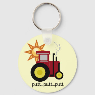 Red Farm Tractor T-shirts and Gifts Keychain