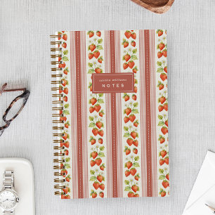 Red Farmers Market Strawberry Personalized Notebook