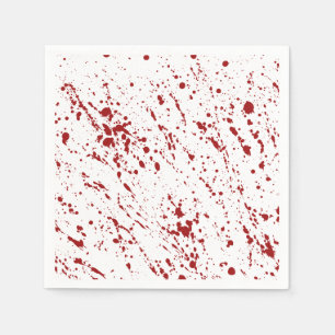 Red Faux Blood Spatter Halloween Bloodstained Napkin