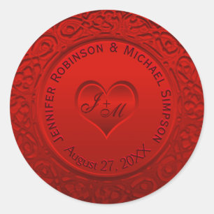 Red Faux Foil Round Sticker