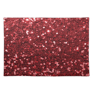 Red Faux Glitter Placemat