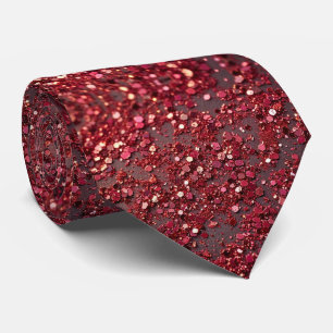 Red Faux Glitter + Silk   Luxury Gentleman's Tie