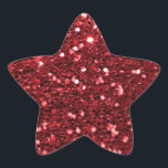 Red Faux Glitter Star Sticker<br><div class="desc">Glamourous large red faux glitter.
PLEASE NOTE:  These are flat printed graphics - no raised parts.</div>