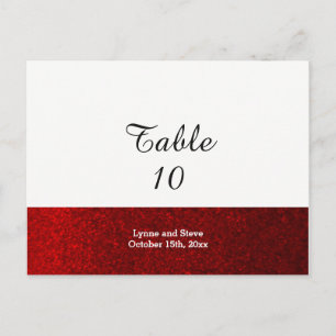 Red Faux Glitter Table Seating Card