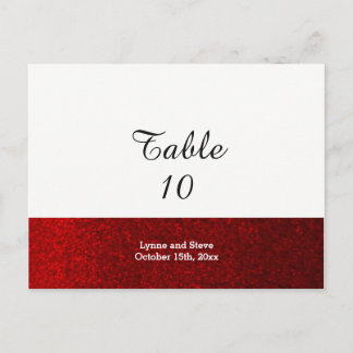 Red Faux Glitter Table Seating Card