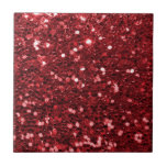 Red Faux Glitter Tile<br><div class="desc">Glamourous large red faux glitter.
PLEASE NOTE:  These are flat printed graphics - no raised parts.</div>