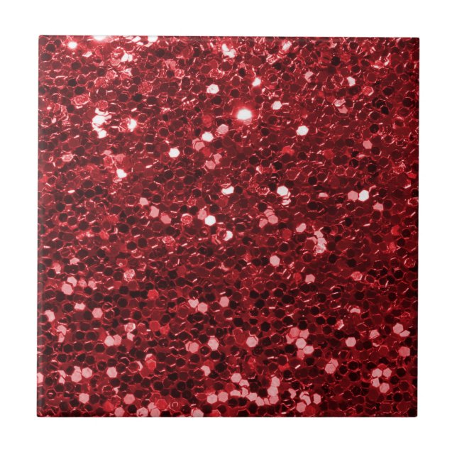 Red Faux Glitter Tile (Front)