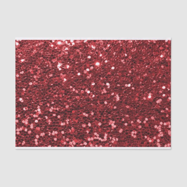 Red Faux Glitter Tissue Paper (Front)