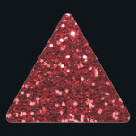 Red Faux Glitter Triangle Sticker<br><div class="desc">Glamourous large red faux glitter.
PLEASE NOTE:  These are flat printed graphics - no raised parts.</div>