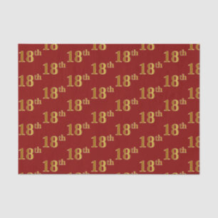 Red, Faux Gold 18th (Eighteenth) Event Tissue Paper