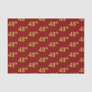 Red, Faux Gold 48th (Forty-Eighth) Event Tissue Paper
