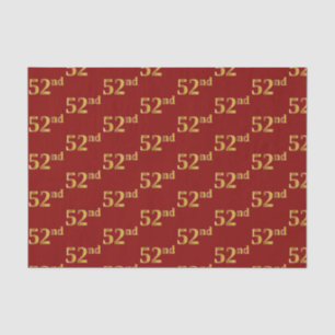 Red, Faux Gold 52nd (Fifty-Second) Event Tissue Paper