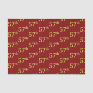 Red, Faux Gold 57th (Fifty-Seventh) Event Tissue Paper
