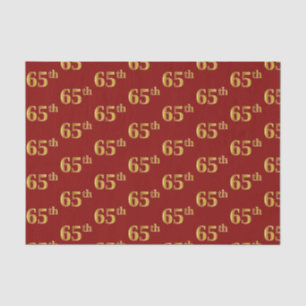 Red, Faux Gold 65th (Sixty-Fifth) Event Tissue Paper