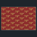 Red, Faux Gold 70th (Seventieth) Event Tissue Paper<br><div class="desc">This tissue paper design features the ordinal number "70th" with a faux/imitation gold-like colouring. It also features a red coloured background. It could perhaps be used with gifts being given for somebody’s seventieth birthday, or maybe for a married couple’s seventieth wedding anniversary, or for some other 70th event or occasion....</div>