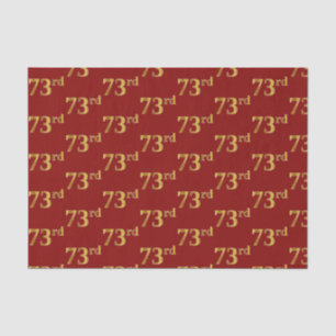 Red, Faux Gold 73rd (Seventy-Third) Event Tissue Paper