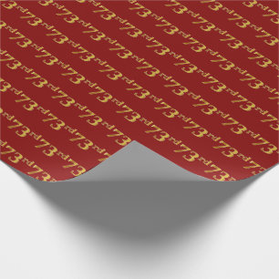 Red, Faux Gold 73rd (Seventy-Third) Event Wrapping Paper