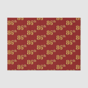 Red, Faux Gold 86th (Eighty-Sixth) Event Tissue Paper