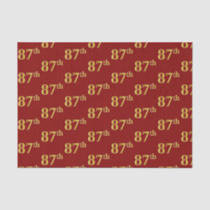 Red, Faux Gold 87th (Eighty-Seventh) Event Tissue Paper