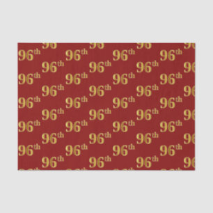 Red, Faux Gold 96th (Ninety-Sixth) Event Tissue Paper