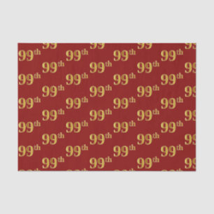 Red, Faux Gold 99th (Ninety-Ninth) Event Tissue Paper