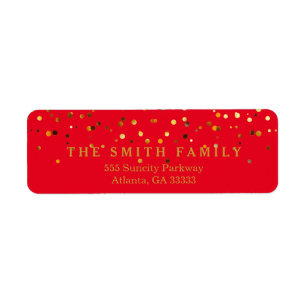 Red Faux Gold Glitter Foil Confetti Holiday