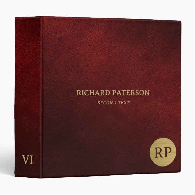 Red Faux Leather Binder (Front/Spine)