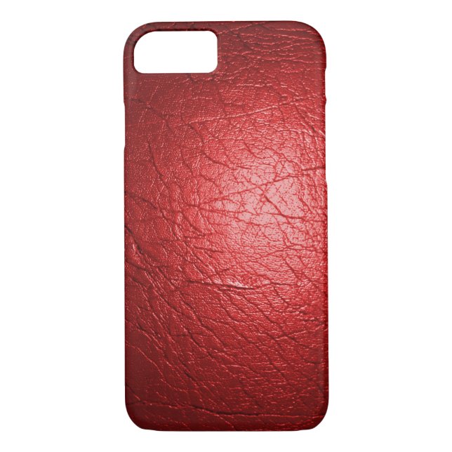 Red Faux Leather Case-Mate iPhone Case (Back)