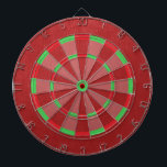 Red Faux Leather Texture Dartboard<br><div class="desc">A trendy modern design with red faux leather texture print with red and green accents.</div>