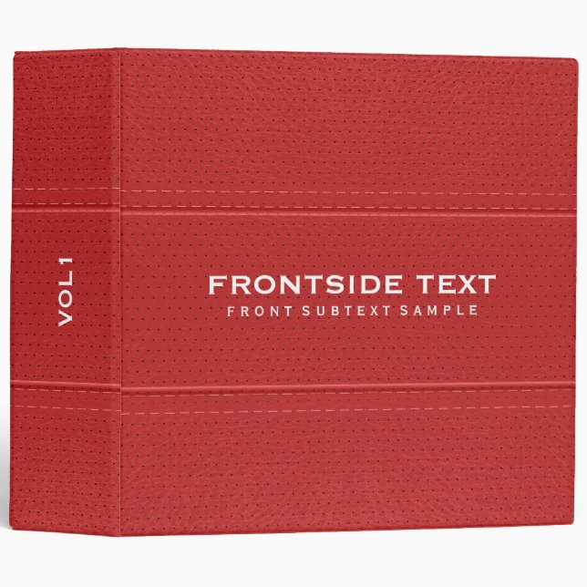Red Faux Leather Vintage Look Look Binder (Front/Spine)