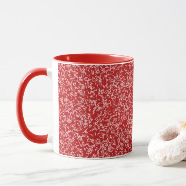 Red Faux Marble Mug (With Donut)