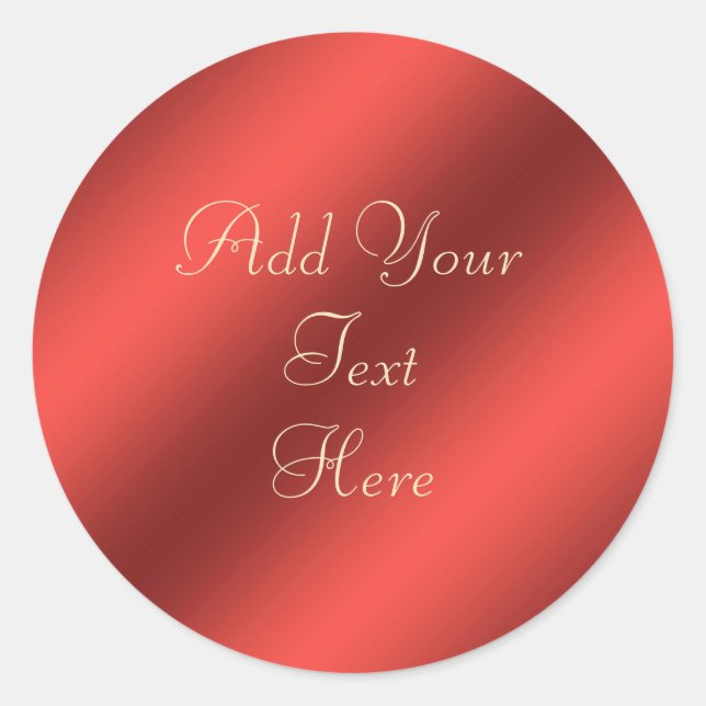Red Faux Metallic Foil Customizable Sticker (Front)