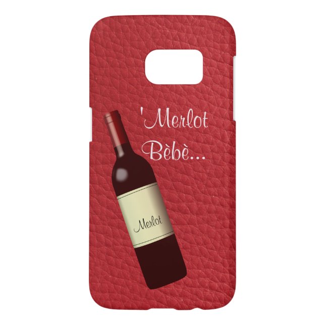 Red Faux Textured Leather Case-Mate Samsung Galaxy Case (Back)