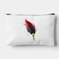 Red feather pen with gold nib