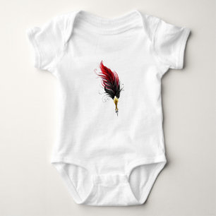 Red feather pen with gold nib baby bodysuit