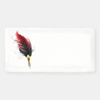 Red feather pen with gold nib