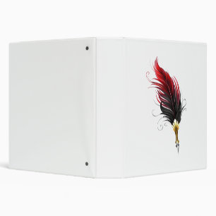 Red feather pen with gold nib binder