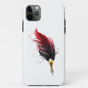 Red feather pen with gold nib iPhone 11 pro max case
