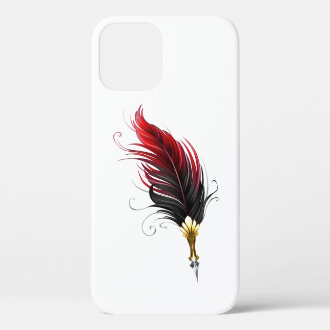 Red feather pen with gold nib Case-Mate iPhone case (Back)