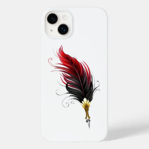 Red feather pen with gold nib Case-Mate iPhone 14 plus case