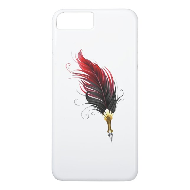Red feather pen with gold nib Case-Mate iPhone case (Back)