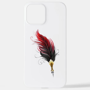 Red feather pen with gold nib iPhone 12 pro max case