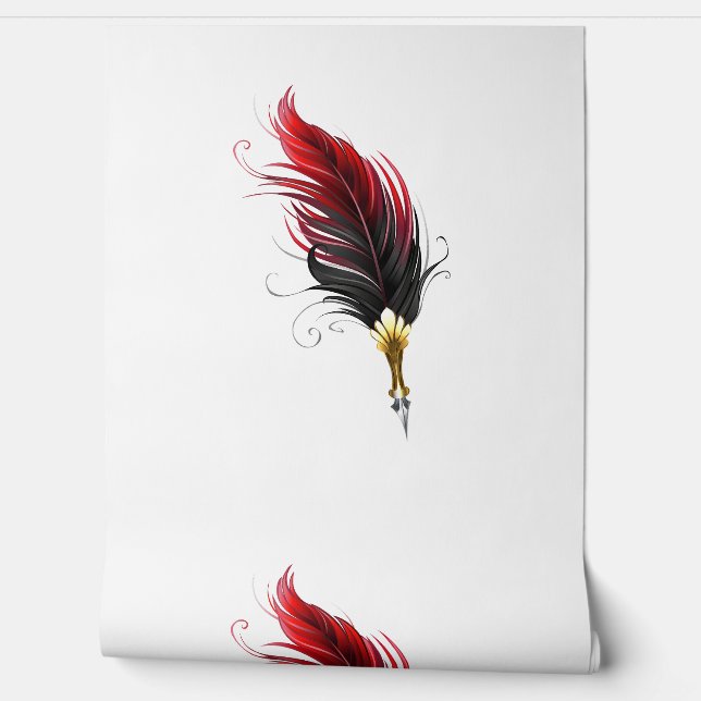 Red feather pen with gold nib wallpaper (Unrolling)