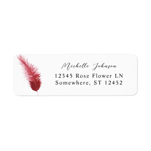 Red Feather Return Address Label (Front)