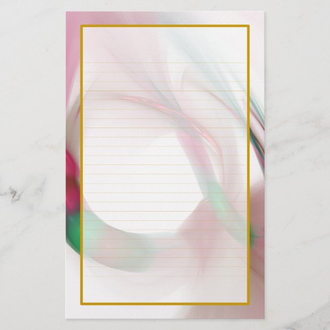 Red Feather Rings Fine Lined Stationery (Front)